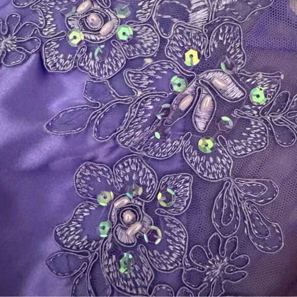 Intimate attitudes dress maxi long open back criss cross mermaid back style mesh - Picture 7 of 16